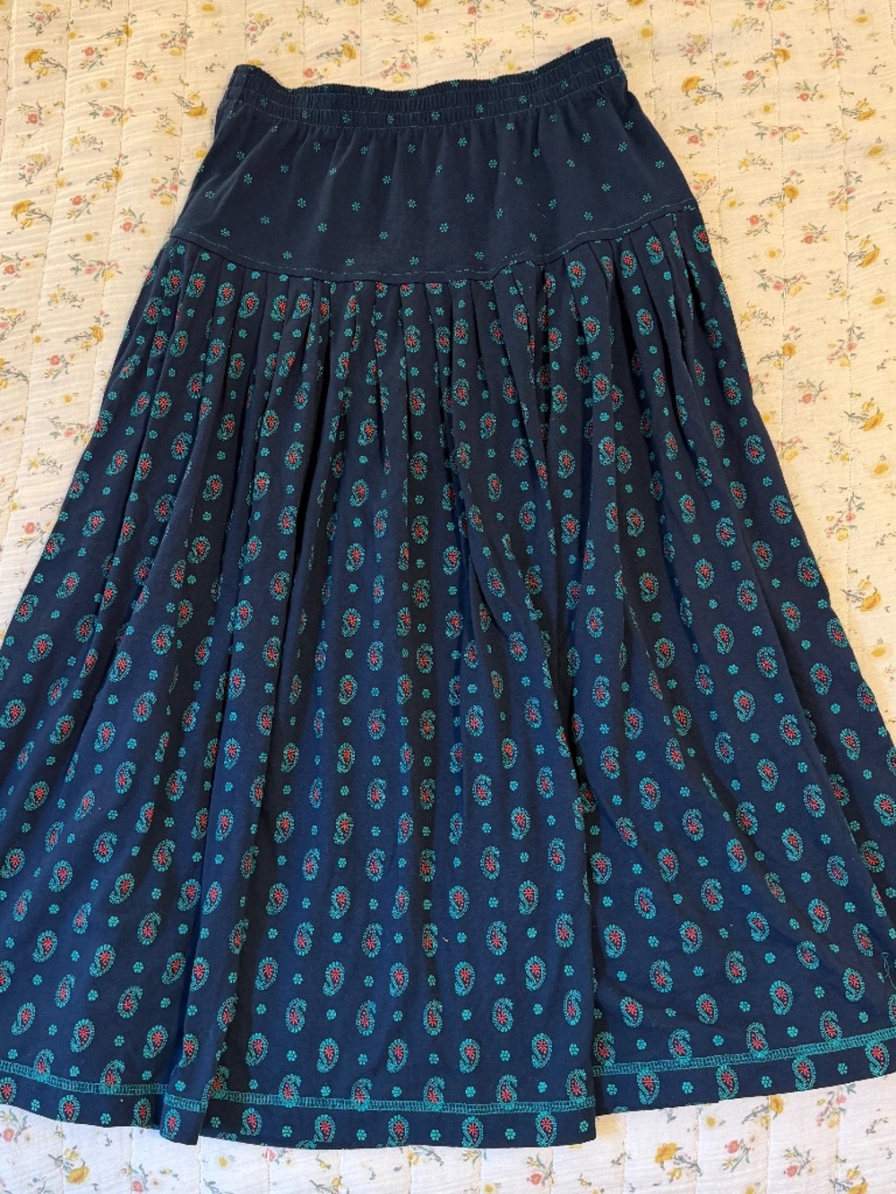 Vintage David Wayne Midi Skirt Women's Medium Paisley Cottagecore Prairie A Line